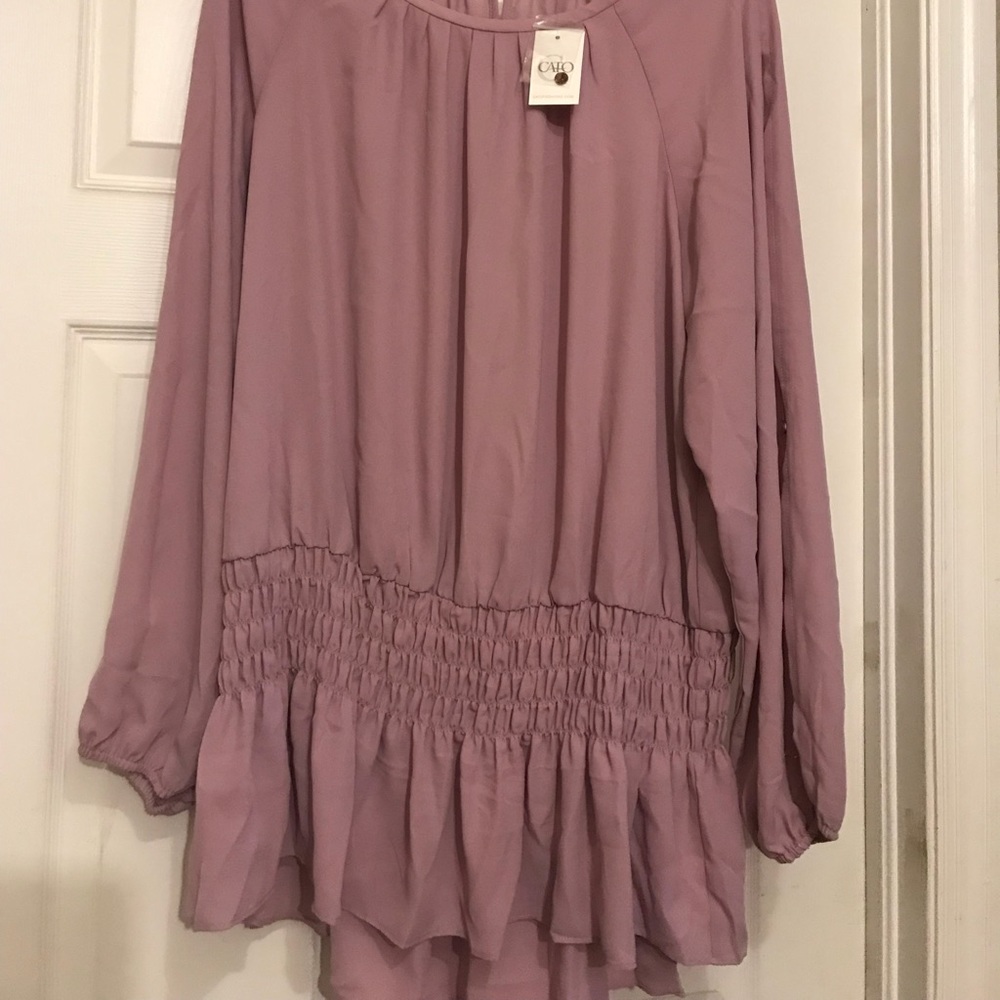 NWT Cato’s 18W/20W Blush Open-Slit Sleeve Blouse